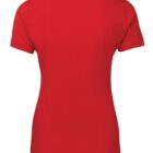 A plain red T-shirt shown from the back, featuring a simple, classic design with short sleeves and a crew neckline. The fabric appears smooth and soft.