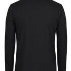 A plain black long-sleeve t-shirt displayed from the back. The shirt has a simple design with a round neckline and straight hem. The fabric appears to be lightweight and comfortable.