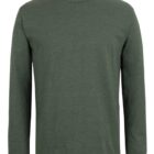 Green long-sleeve t-shirt on a white background. The fabric appears soft with a slight texture. The label inside the collar is visible and says Colours.