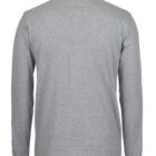 Back view of a plain gray long-sleeve t-shirt. The design is simple and casual, with no visible logos or patterns.