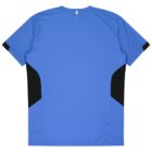 Blue athletic shirt with black accent panels on the sides.