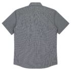 A short-sleeved, button-down shirt with a green and white checkered pattern, shown from the back. The shirt has a classic collar and a loose fit.