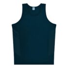 A sleeveless, dark green athletic tank top with a simple design, laid flat against a white background.