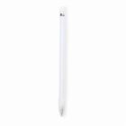 A sleek white stylus pen with a silver tip, vertically positioned against a plain white background.