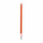 An orange pen with a white cap, featuring a sleek, minimalist design, positioned vertically against a white background.