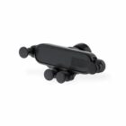 A black, adjustable smartphone car mount with four circular grips and a sleek design, suitable for air vent installation.