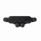 A black, rectangular car phone holder with four round grips, designed to secure a phone in place. The holder is set against a plain white background.