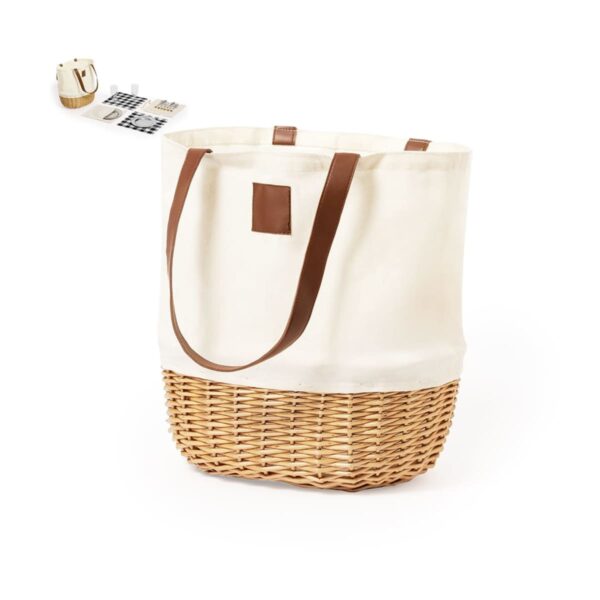 Chic Wicker Cotton Picnic Basket