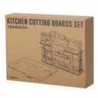 Brown box labeled Kitchen Cutting Boards Set with an illustration of cutting boards.