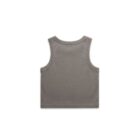 The image shows a gray sleeveless tank top laid out flat. The top is simple in design, with a round neckline and no visible logos or patterns. Its fabric appears soft and lightweight.