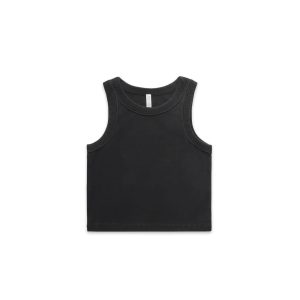 Wo's Faded Organic Rib Crop Tanks