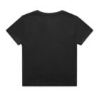 A black short-sleeve t-shirt shown from the back, placed against a white background. The shirt has a simple crew neck design without any visible logos or decorations.