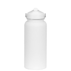 A plain white plastic water bottle with a rounded cap, sitting upright against a white background.