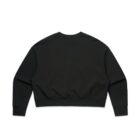 Back view of a plain black long-sleeve crewneck sweatshirt.