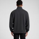 A person wearing a dark sweatshirt, seen from the back, against a plain background.