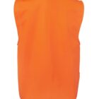 An orange safety vest is shown from the back. It has a simple design without any visible logos or markings.