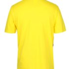 A short-sleeved, plain yellow T-shirt shown from the back. The shirt has a round neckline and appears to be made of a soft fabric.