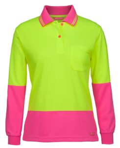 Ladies Hi-Vis Comfort Fit Long Sleeve Polo
