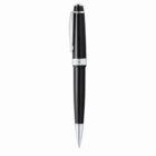 A black and silver ballpoint pen with a clip, shown on a white background.