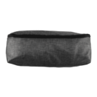 A rectangular, gray fabric pouch with a zipper at the top. The texture appears coarse, and the lighting illuminates the front side, showing the pouchs dimensions. The background is plain white.
