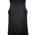 A sleeveless black sports jersey with a wide-cut design. The fabric appears smooth and lightweight, suitable for athletic activities. The back view shows no visible logos or branding.