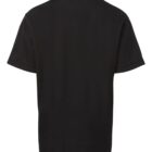 Black short-sleeve polo shirt shown from the back, featuring a classic collar and a simple, plain design. The fabric appears smooth and the shirt is neatly pressed.