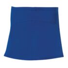 Blue athletic skirt with subtle seam detailing, designed for active wear. The fabric appears smooth and stretchy, offering comfort and mobility. The waistband looks wide for added support.