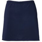 A plain, dark navy blue skirt with a simple A-line cut. Made of a smooth, lightweight fabric, it features an elastic waistband and a straight hem. The skirt is displayed against a white background.