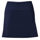 A navy blue athletic skirt with a simple, streamlined design. It has an elastic waistband and subtle stitching, offering a sporty and comfortable fit.