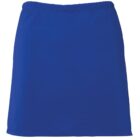 A simple blue athletic skirt with an elastic waistband. The fabric appears lightweight and suitable for sports or casual wear. The skirt has a smooth surface and no visible patterns or design elements.