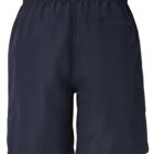 Navy blue shorts with an elastic waistband and a single back pocket, displayed against a plain white background.