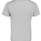 A plain, light gray short-sleeve t-shirt displayed from the back. The t-shirt has a simple, classic design with a round neckline.