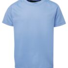A plain light blue short-sleeve t-shirt against a white background. The shirt has a round neckline and a simple, classic design.