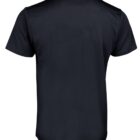 A plain black t-shirt is shown from the back. The fabric appears smooth and lightweight, typical of a casual t-shirt design. The sleeves and neckline are also black, with no visible logos or patterns.
