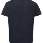 A black short-sleeve T-shirt viewed from the back, showing a plain design with no visible logos or patterns. The T-shirt has a classic fit and a round neckline.