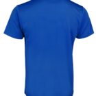 Blue short-sleeve athletic shirt shown from the back, on a plain white background. The fabric appears lightweight and breathable, suitable for sports or casual wear.