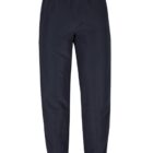 Black jogger pants with an elastic waistband and ankle cuffs. They appear simple and casual, suitable for sports or leisure activities.