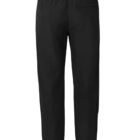 Black pants shown from the back, featuring an elastic waistband and a single pocket on the right side. The pants have a straight-leg design and appear suited for casual or athletic wear.