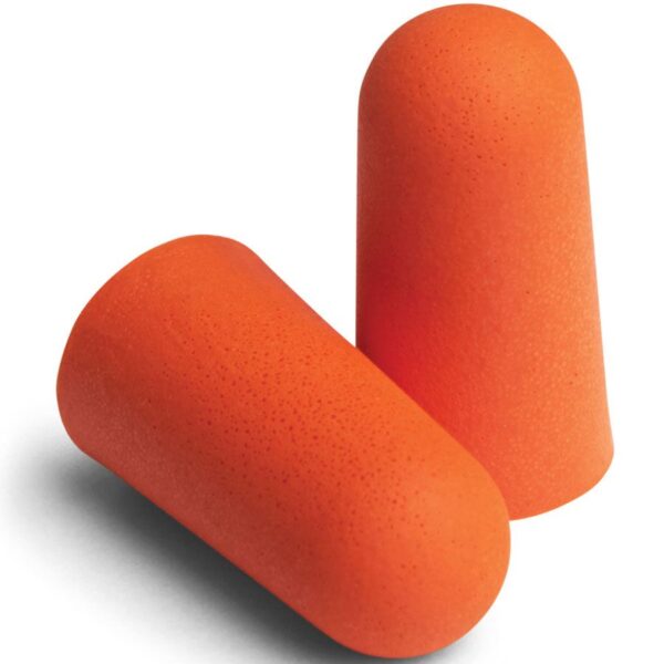 The Southern Stealth Earplug (200 pair) showcases cylindrical orange foam earplugs with rounded tops against a white backdrop, expertly crafted for optimal noise reduction and superior ear protection.