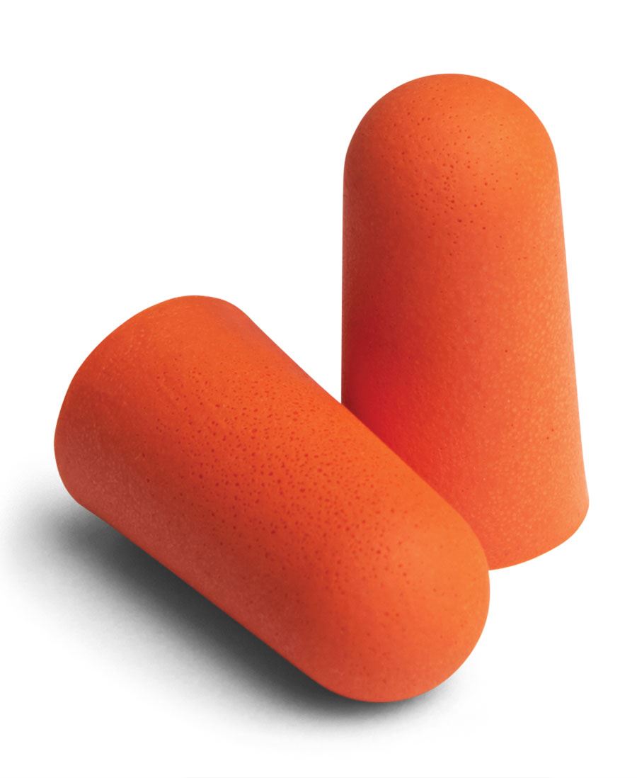 The Southern Stealth Earplug (200 pair) showcases cylindrical orange foam earplugs with rounded tops against a white backdrop, expertly crafted for optimal noise reduction and superior ear protection.