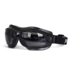 A pair of black goggles with tinted lenses and an adjustable strap. The letters JBs Wear are visible on the side of the strap. The goggles have a sleek, ergonomic design suitable for protection in various environments.