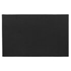 A rectangular, plain black mat with a textured surface. The edges are neatly finished, and it appears to be placed on a white background, highlighting the contrast between the dark mat and the light surface.
