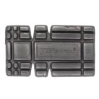 Rectangular gray knee pad with an embossed JBs wear logo in the center. The pad has a geometric pattern of raised and indented sections, offering cushioning for workwear.