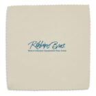 A beige square cloth with wavy edges features the text Robbins Bros. and Worlds Biggest Engagement Ring Store in blue lettering centered on it.