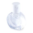 Clear plastic bottle filled with transparent gel, featuring a white flip-top cap. The bottle is round with a flat base, and small air bubbles are visible within the gel. The bottle is photographed against a white background.
