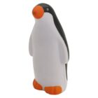 A cute toy penguin with a black back, white front, and orange beak and feet stands upright against a plain white background.