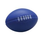 A blue American football with white laces design on one side, shown against a white background.