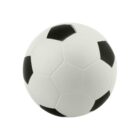 A classic black and white soccer ball with pentagon and hexagon patterns on its surface, set against a plain white background.
