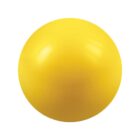 A smooth, solid yellow sphere against a plain white background. The surface of the sphere is evenly lit, creating a consistent, bright color.