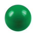 A smooth, solid green sphere with a shiny surface and a slight reflection, centrally positioned against a plain white background.